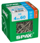 Preview: SPAX Edelstahlschraube, 4,5 x 60 mm, 150 Stück, Teilgewinde, Senkkopf, T-STAR plus T20, 4CUT, Edelstahl rostfrei A2, 4197000450606